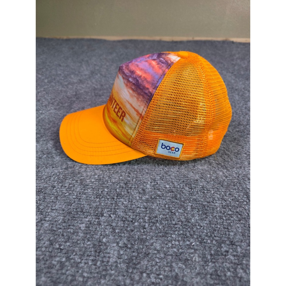 Boco Gear Trucker Hat Unisex OSFA Orange Ragnar Relay Volunteer Sunset Mesh Cap - Picture 4 of 6